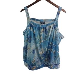 Granada NY XL Blue Floral Lined Tank Top